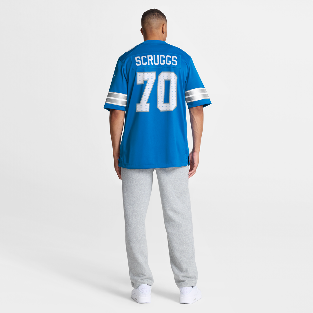 Detroit Lions Juice Scruggs Nike Blue Team Game Jersey