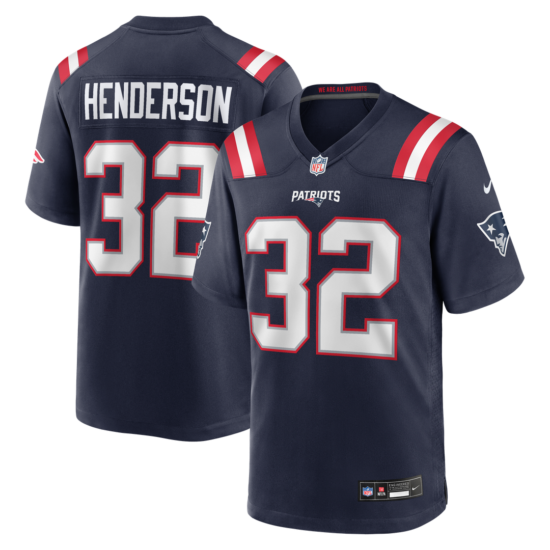 New England Patriots TreVeyon Henderson Nike Red Alternate Game Player Jersey