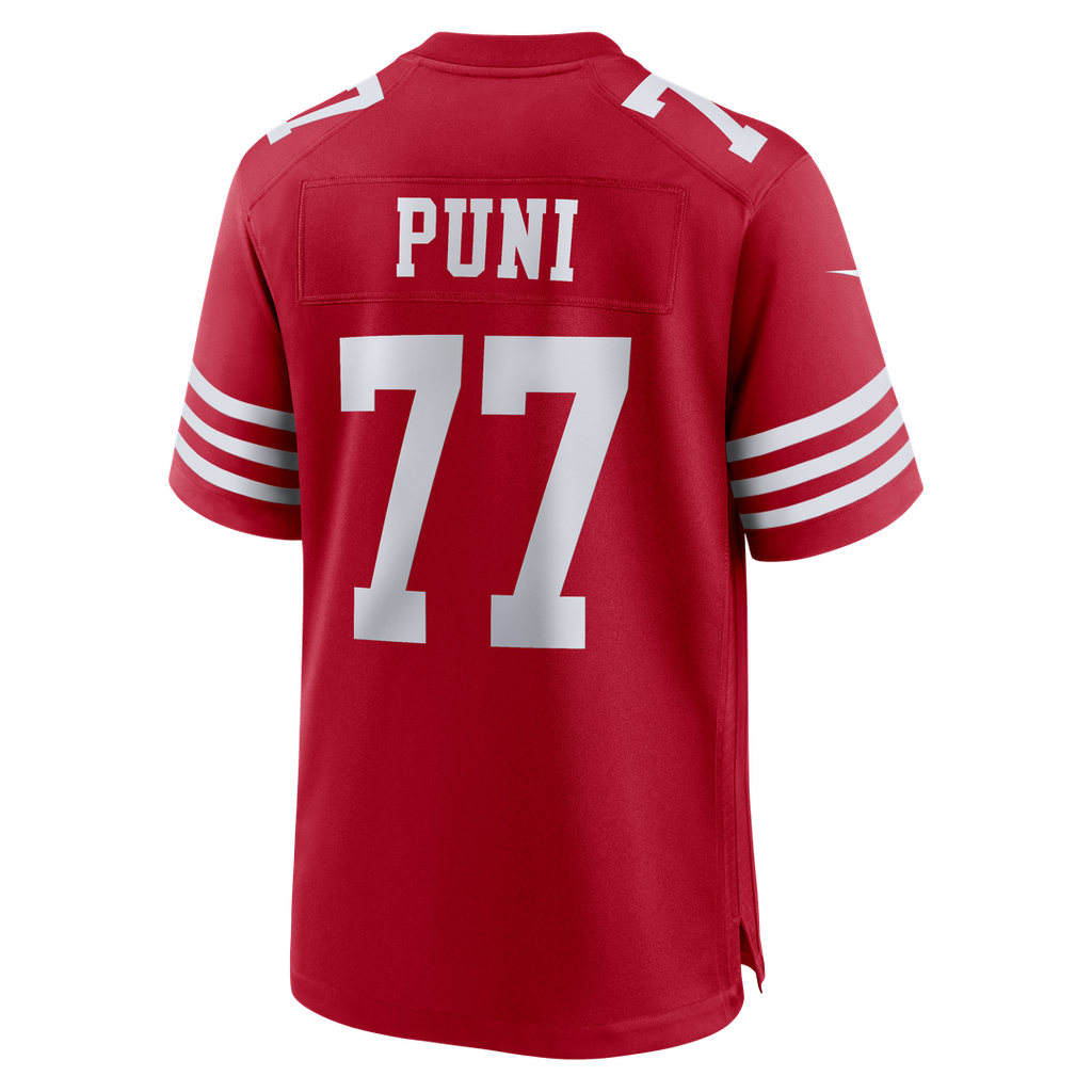 San Francisco 49ers Dominick Puni Nike Scarlet Team Game Jersey