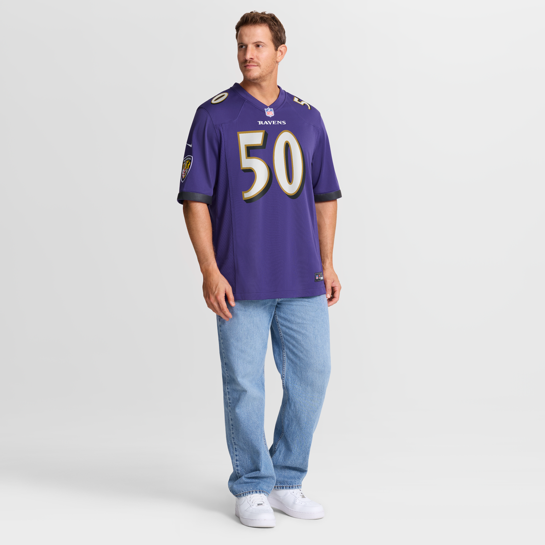 Baltimore Ravens Adisa Isaac Nike Purple Team Game Jersey