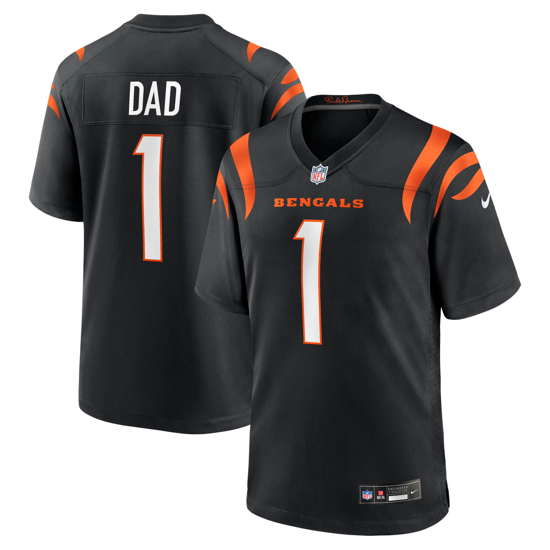 Cincinnati Bengals Number 1 Dad Nike Black Game Jersey