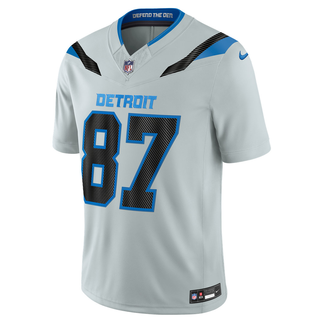 Detroit Lions Sam LaPorta Nike Silver 2026 Rivalries Collection Stitched Limited Jersey