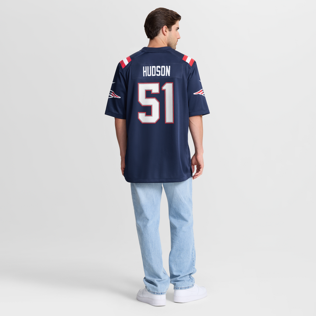 New England Patriots James Hudson Nike Navy Team Game Jersey