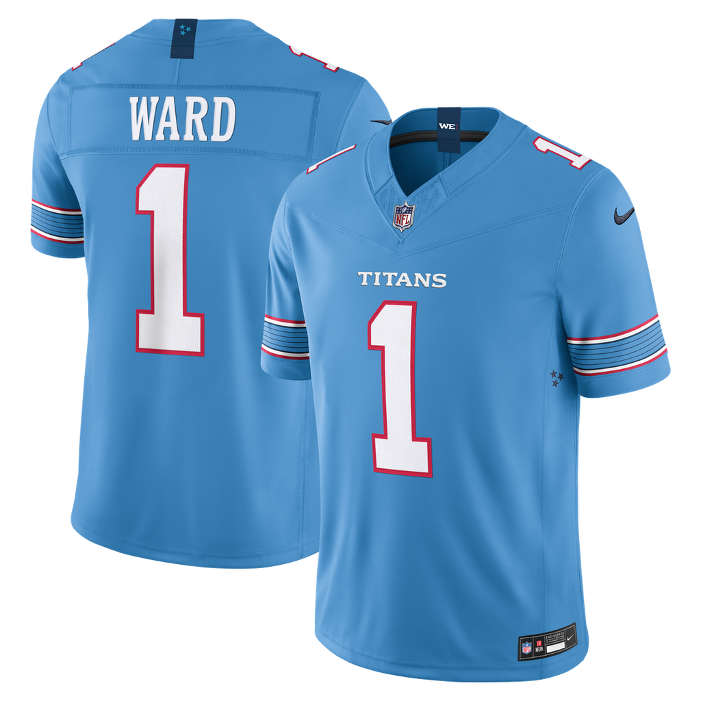 Tennessee Titans Cameron Ward Nike Light Blue Team Vapor F.U.S.E. Stitched Limited Jersey