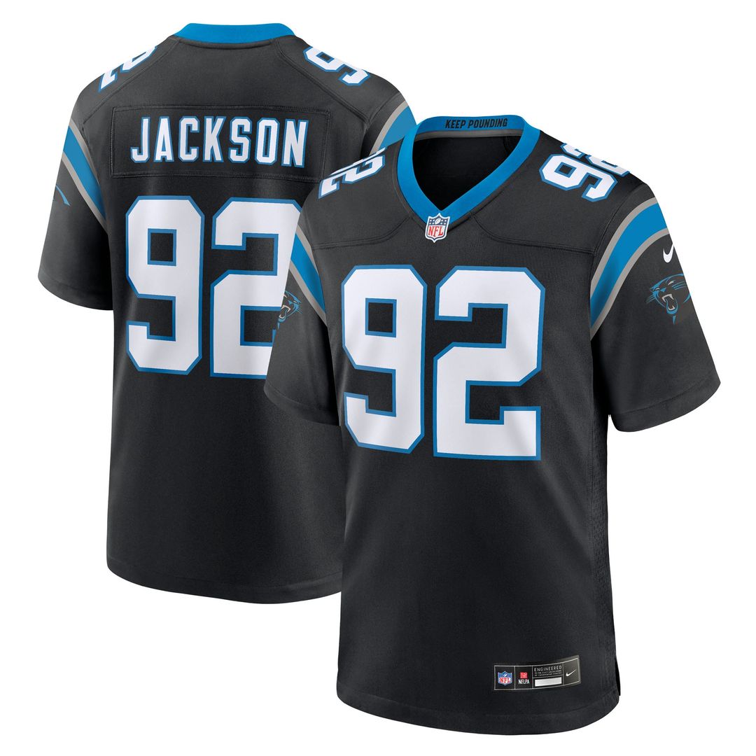 Carolina Panthers Cam Jackson Nike Black Team Game Jersey