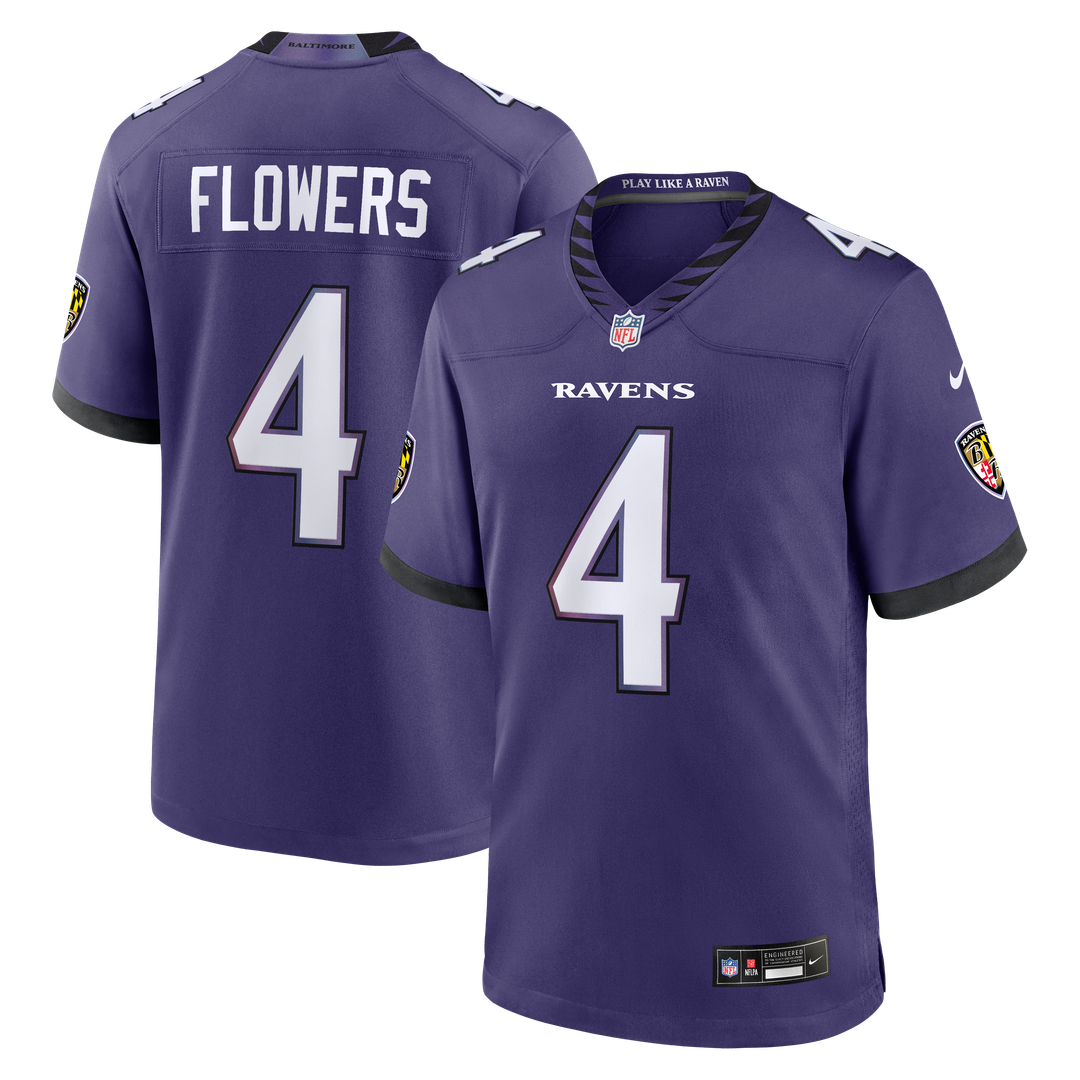 Baltimore Ravens Zay Flowers Nike Purple Team Game Jersey