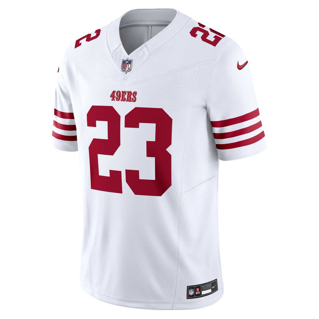 San Francisco 49ers Christian McCaffrey Nike White Vapor F.U.S.E. Limited Jersey