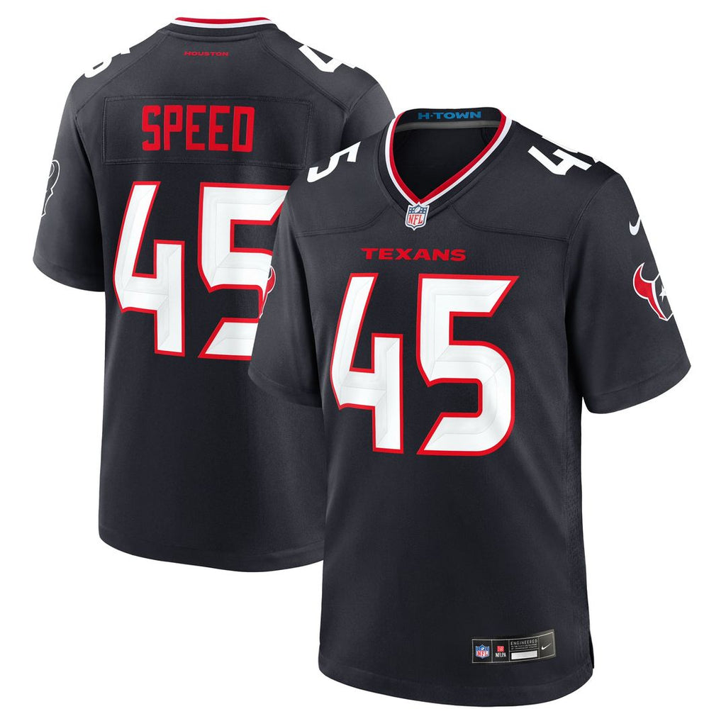 Houston Texans E.J. Speed Nike Navy Team Game Jersey