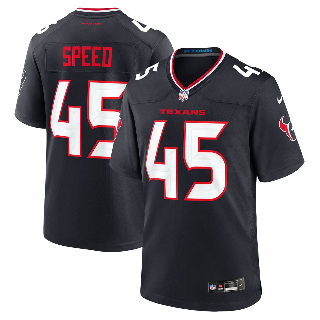 Houston Texans E.J. Speed Nike Navy Team Game Jersey