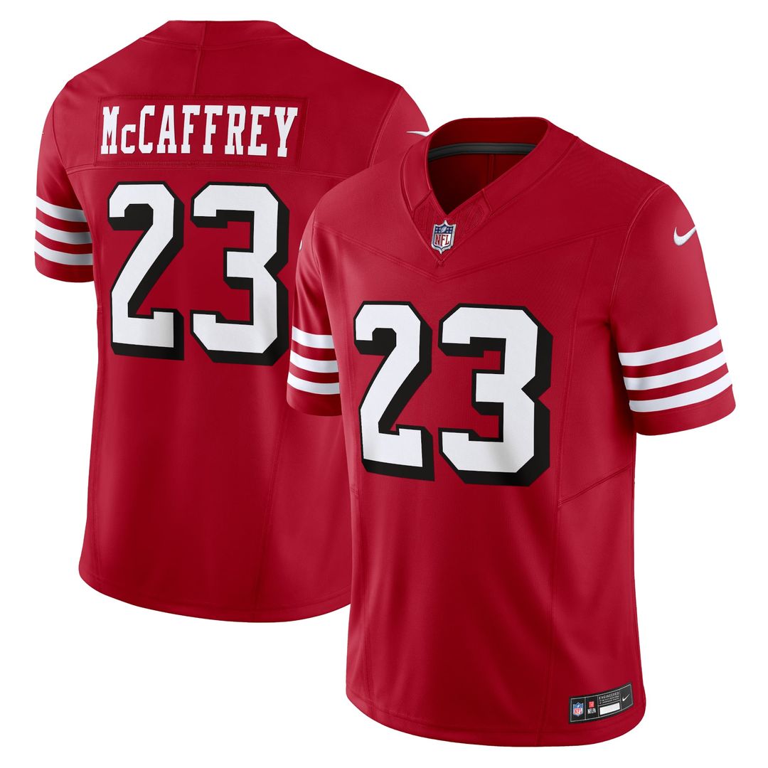 San Francisco 49ers Christian McCaffrey Nike White Vapor F.U.S.E. Limited Jersey