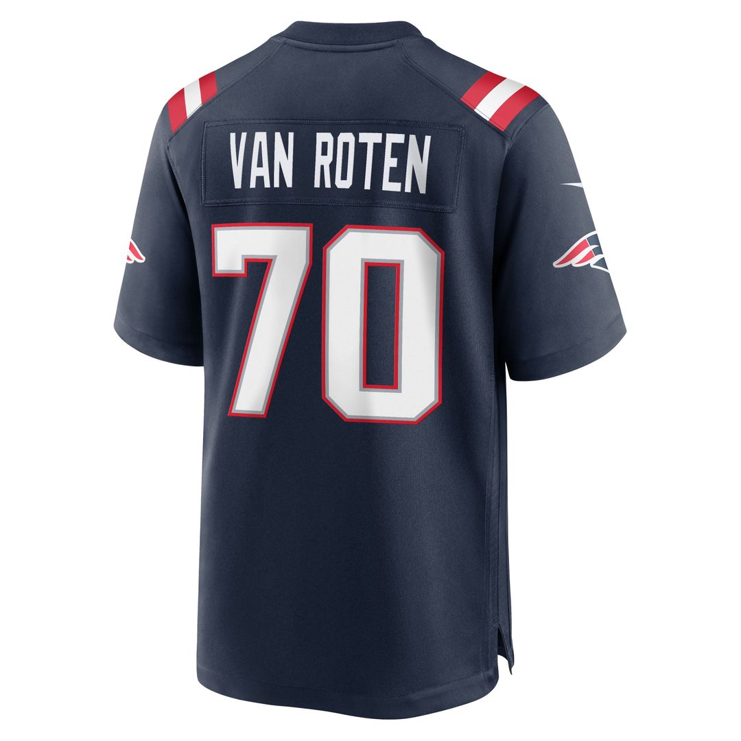 New England Patriots Greg Van Roten Nike Navy Team Game Jersey