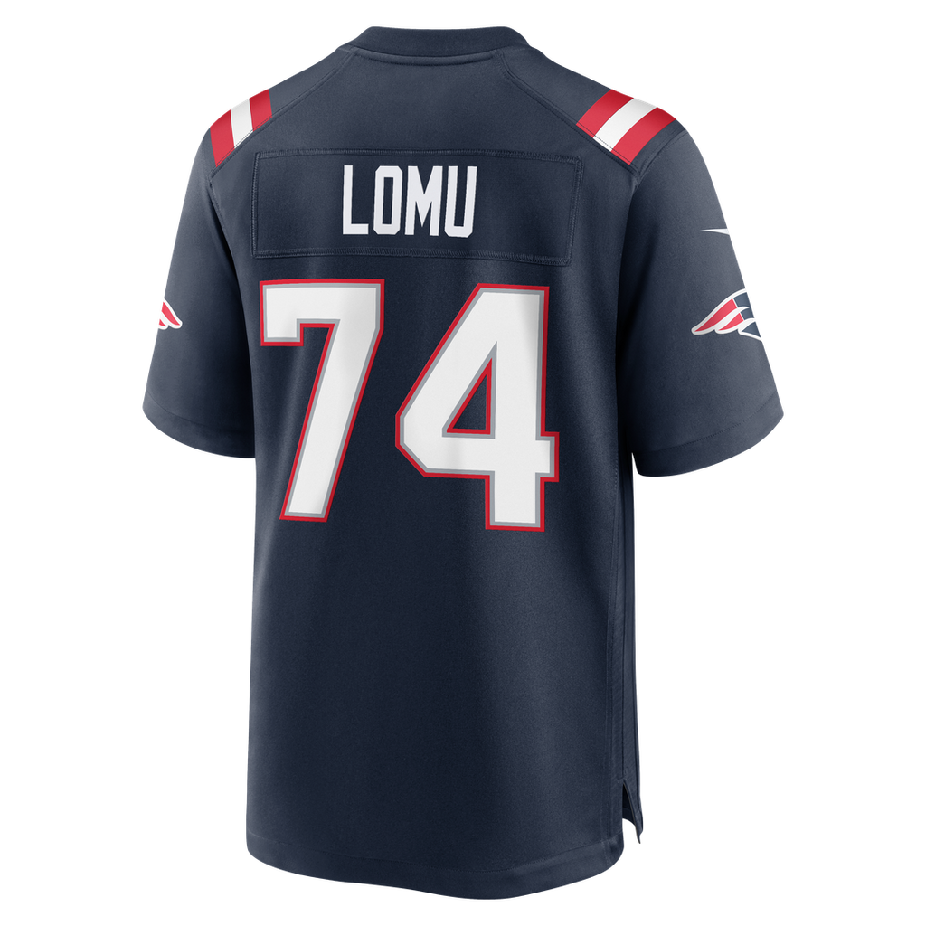 New England Patriots Caleb Lomu Nike Navy Team Game Jersey
