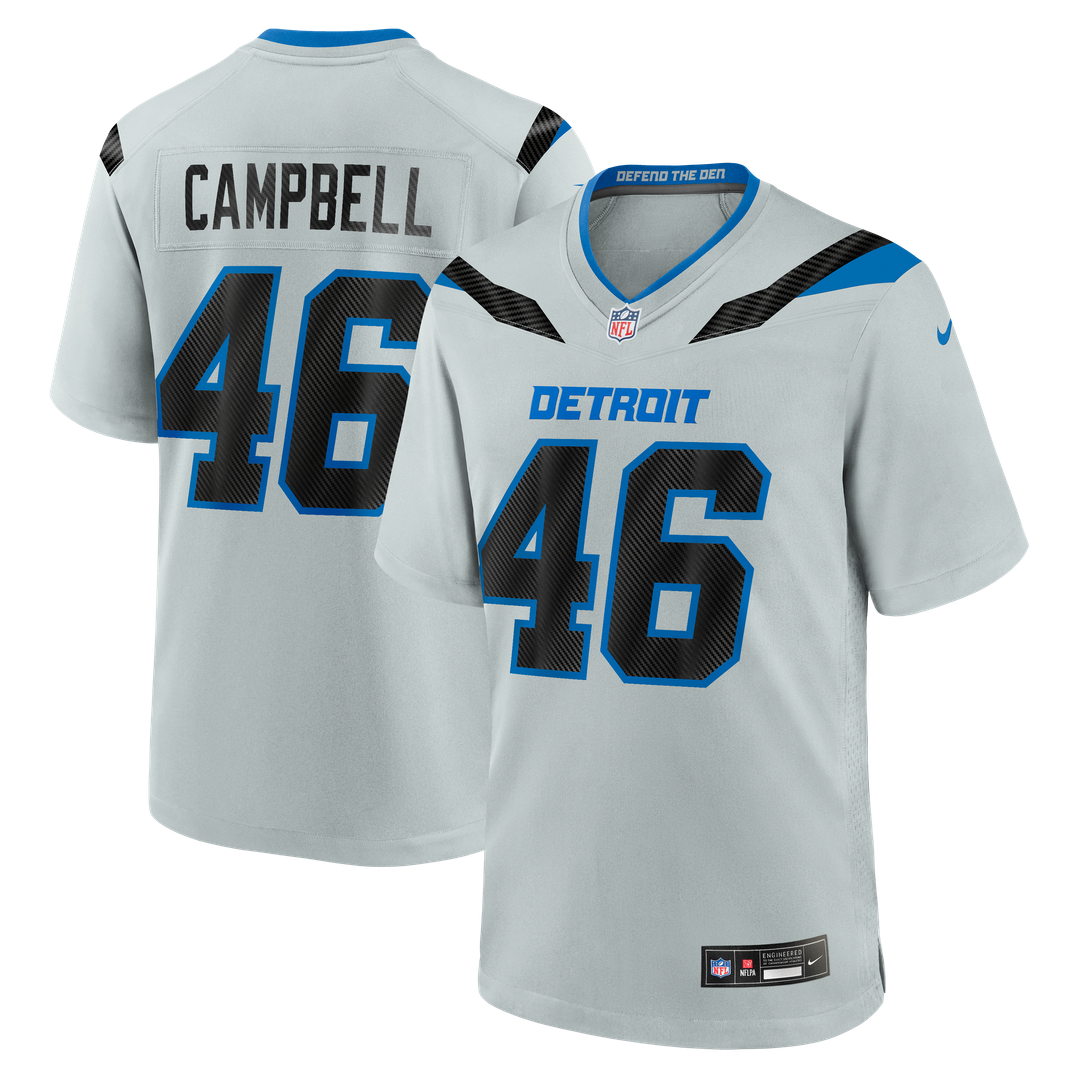 Detroit Lions Jack Campbell Nike Silver 2026 Rivalries Collection Game Jersey