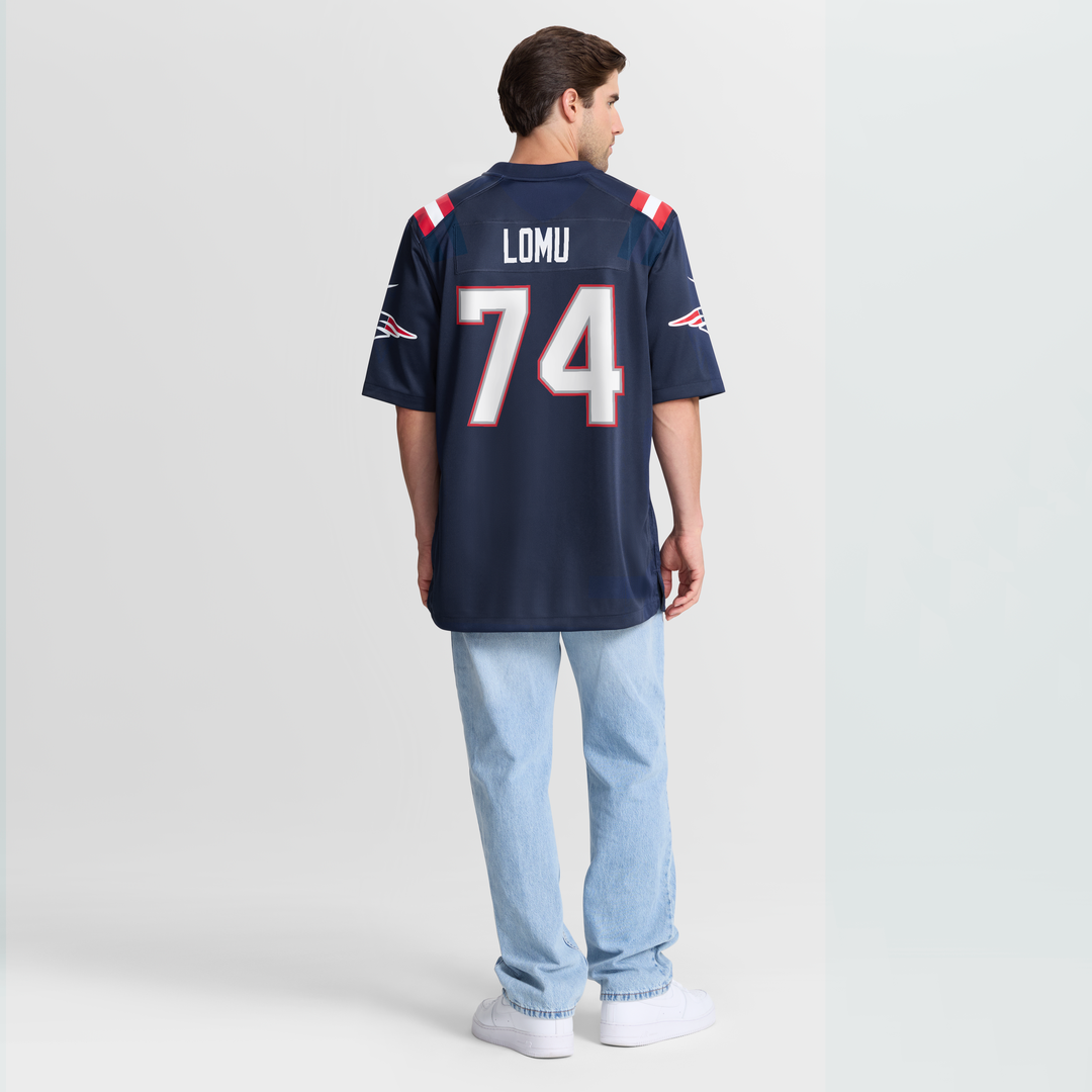 New England Patriots Caleb Lomu Nike Navy Team Game Jersey
