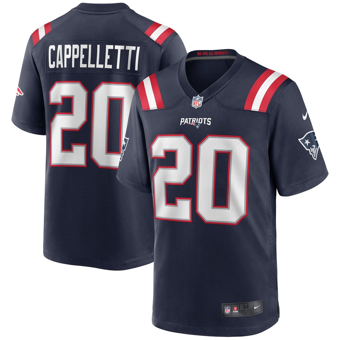 New England Patriots Gino Cappelletti Nike Navy Game Retired Player Jersey