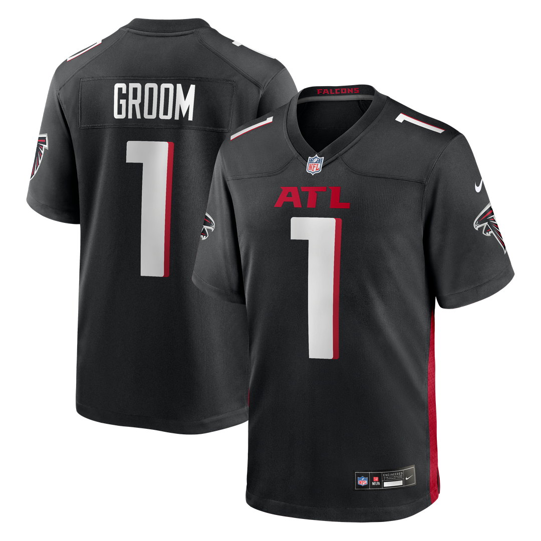 Atlanta Falcons Number 1 Groom Nike Black Game Jersey