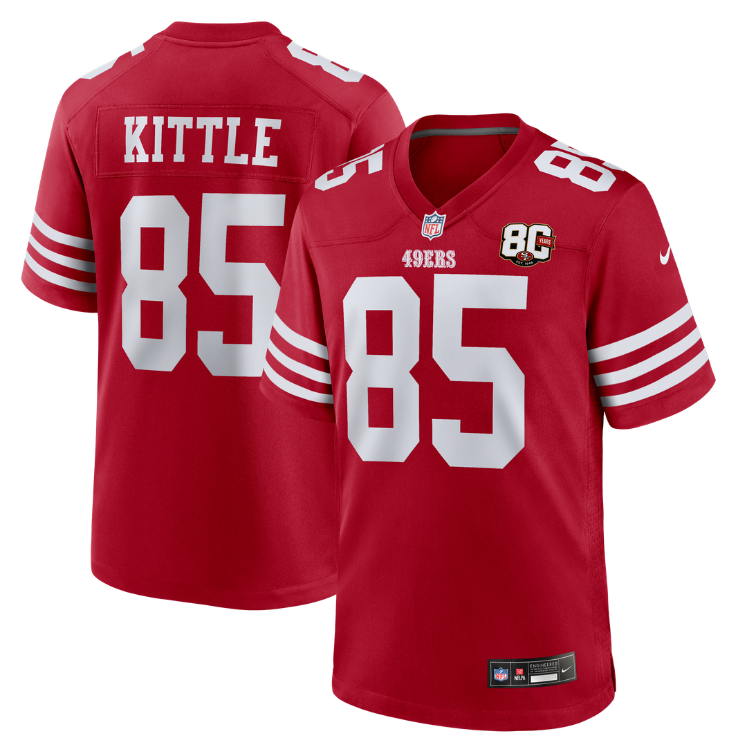 San Francisco 49ers George Kittle Nike White 80th Anniversary Game Jersey