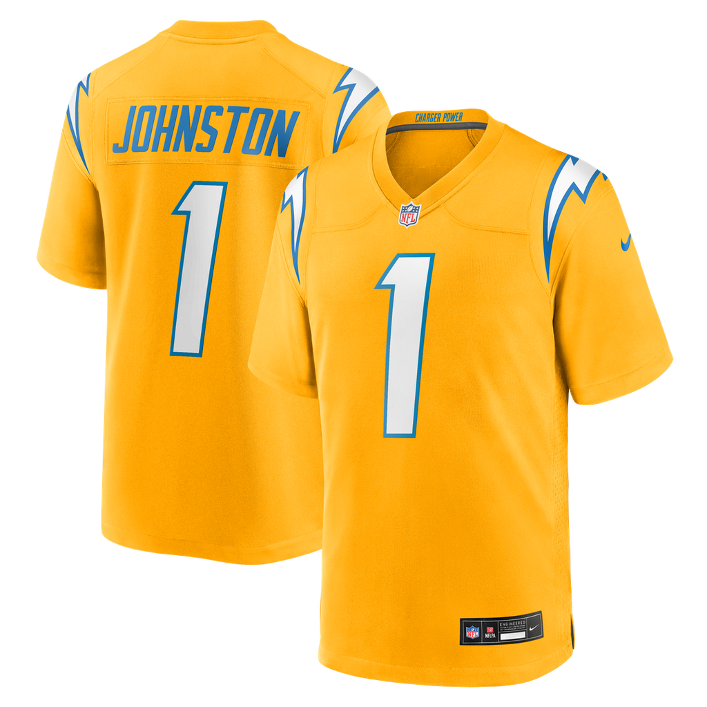Los Angeles Chargers Quentin Johnston Nike Gold Alternate Charger Power Game Player Jersey