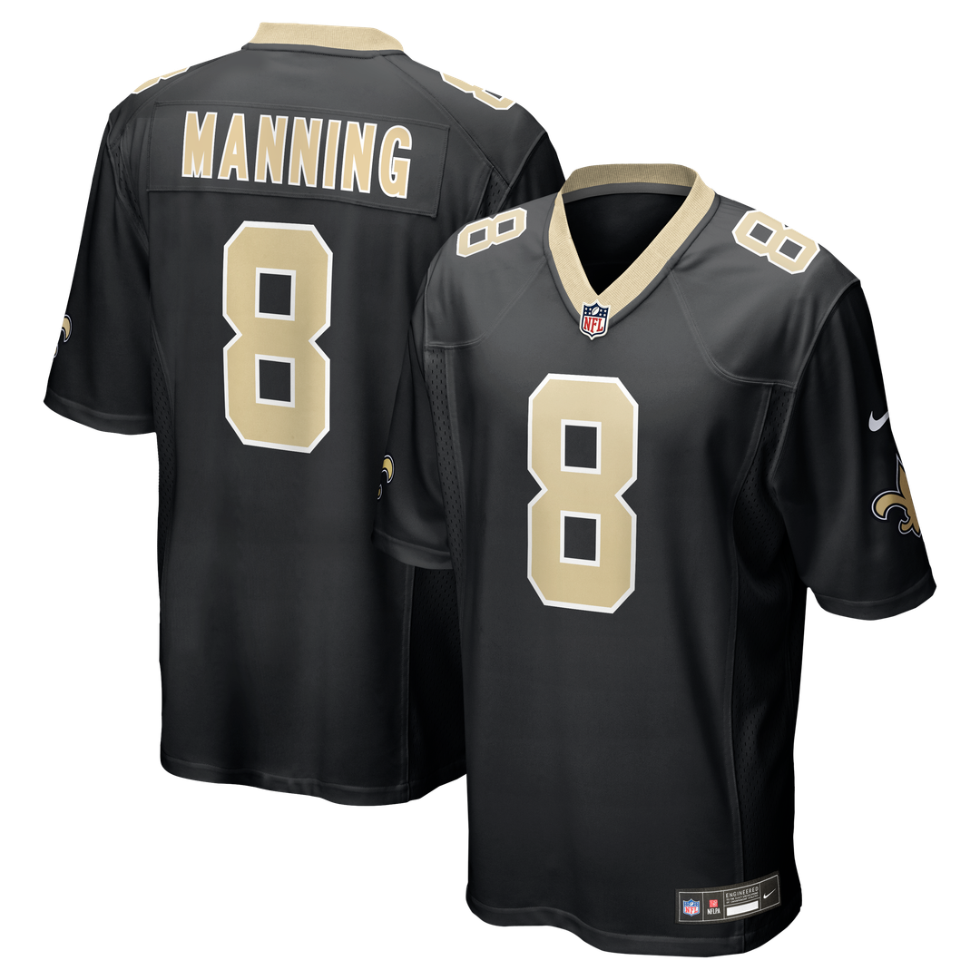New Orleans Saints Archie Manning Nike Black Game Retired Player Jersey