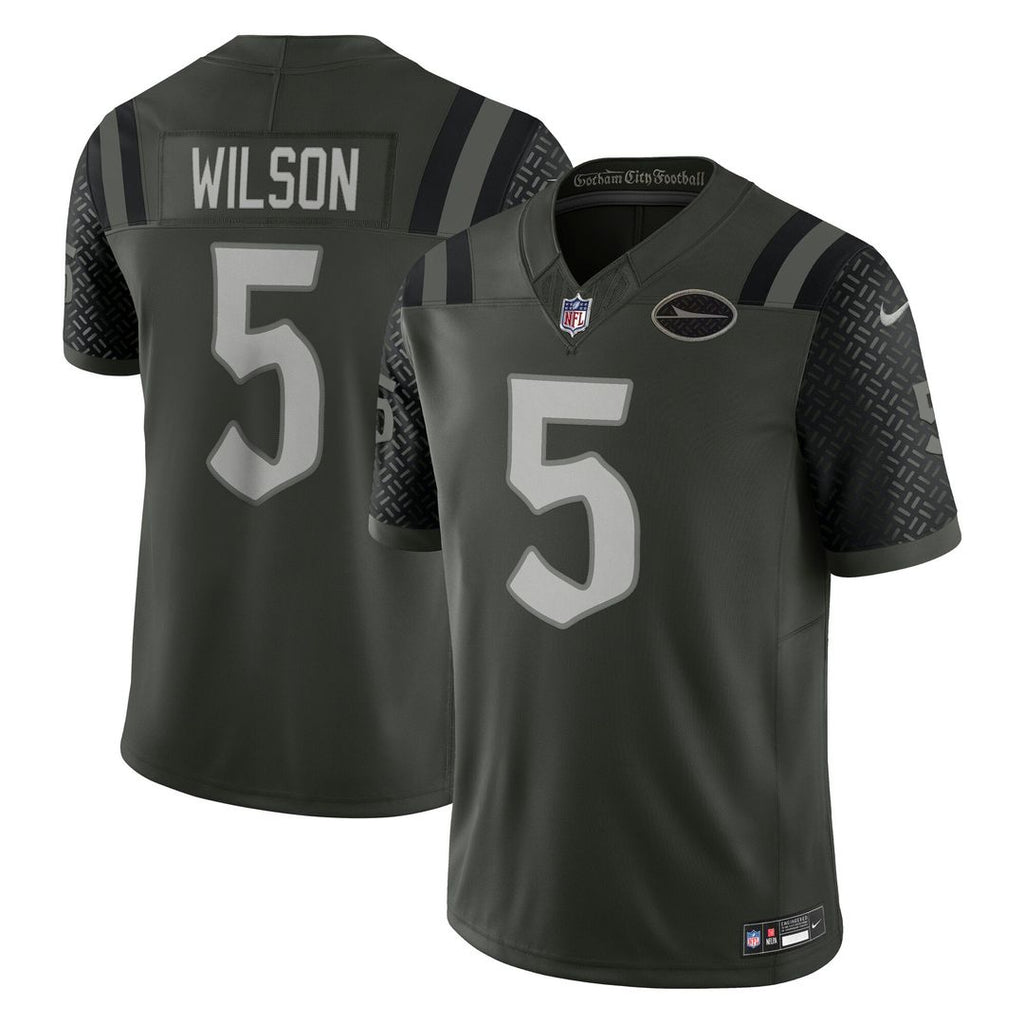 New York Jets Garrett Wilson Nike Green Rivalries Collection Stitched Limited Jersey