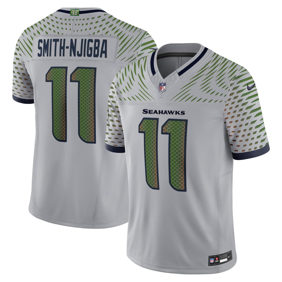 Seattle Seahawks Jaxon Smith-Njigba Nike Gray Rivalries Collection Stitched Limited Jersey