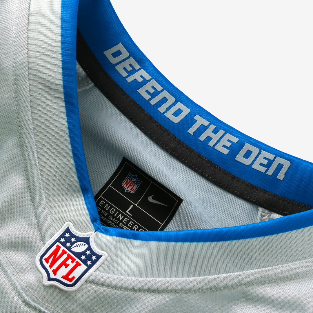 Detroit Lions Calvin Johnson Nike Silver 2026 Rivalries Collection Game Jersey