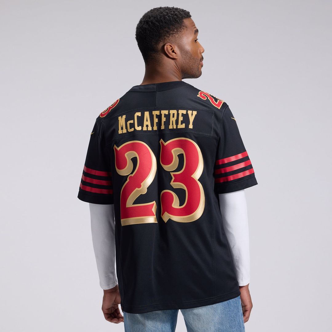 San Francisco 49ers Christian McCaffrey Nike Black Rivalries Collection Stitched Limited Jersey