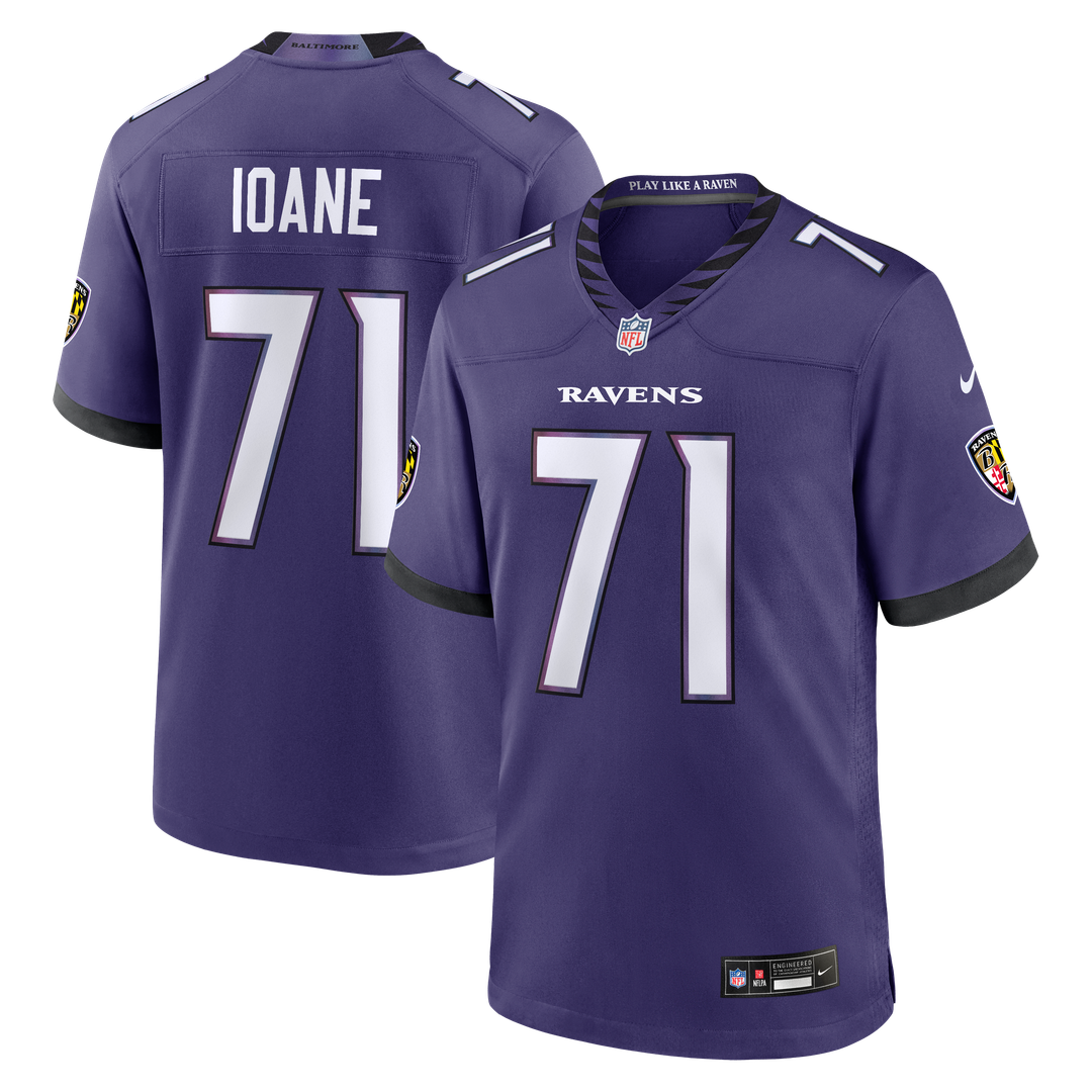 Baltimore Ravens Olaivavega Ioane Nike Purple Team Game Jersey