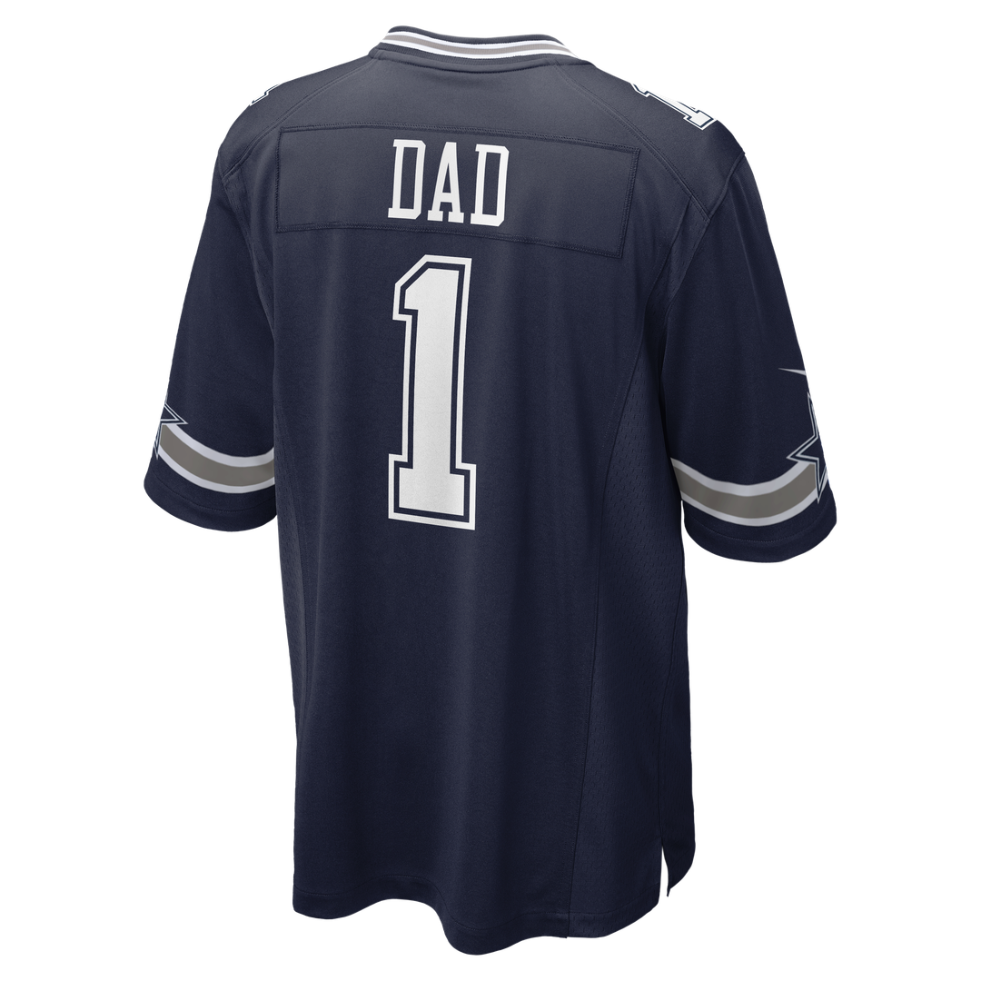 Dallas Cowboys Number 1 Dad Nike Navy Game Jersey