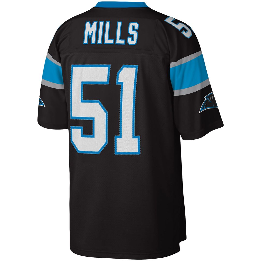 Carolina Panthers Sam Mills Mitchell & Ness Black Legacy Replica Jersey