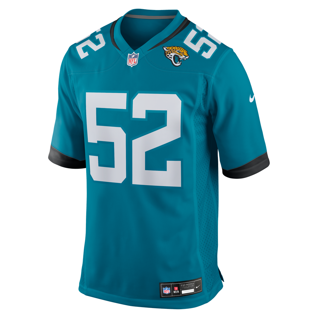 Jacksonville Jaguars DaVon Hamilton Nike Teal Game Jersey