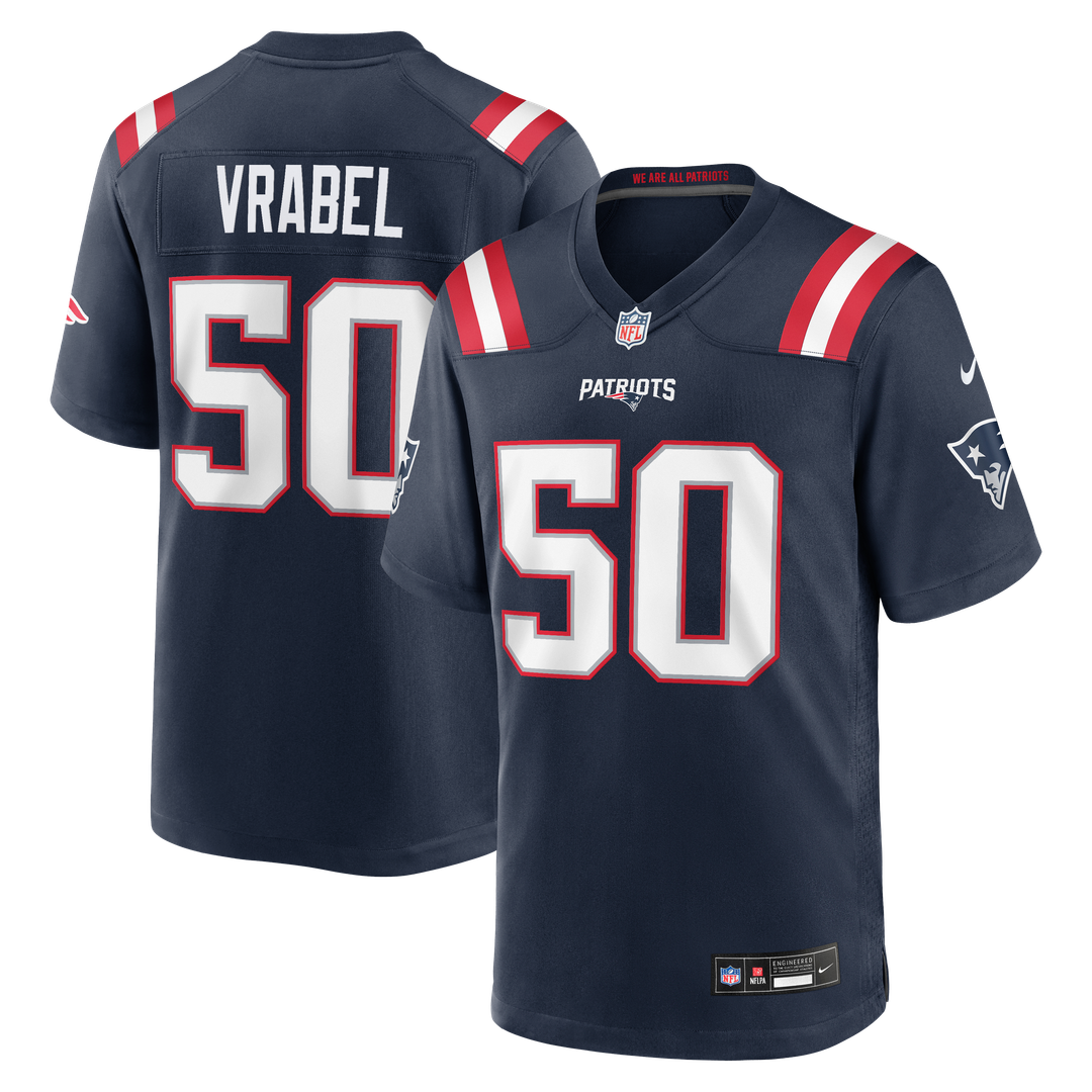 New England Patriots Mike Vrabel Nike Navy Game Retired Player Jersey