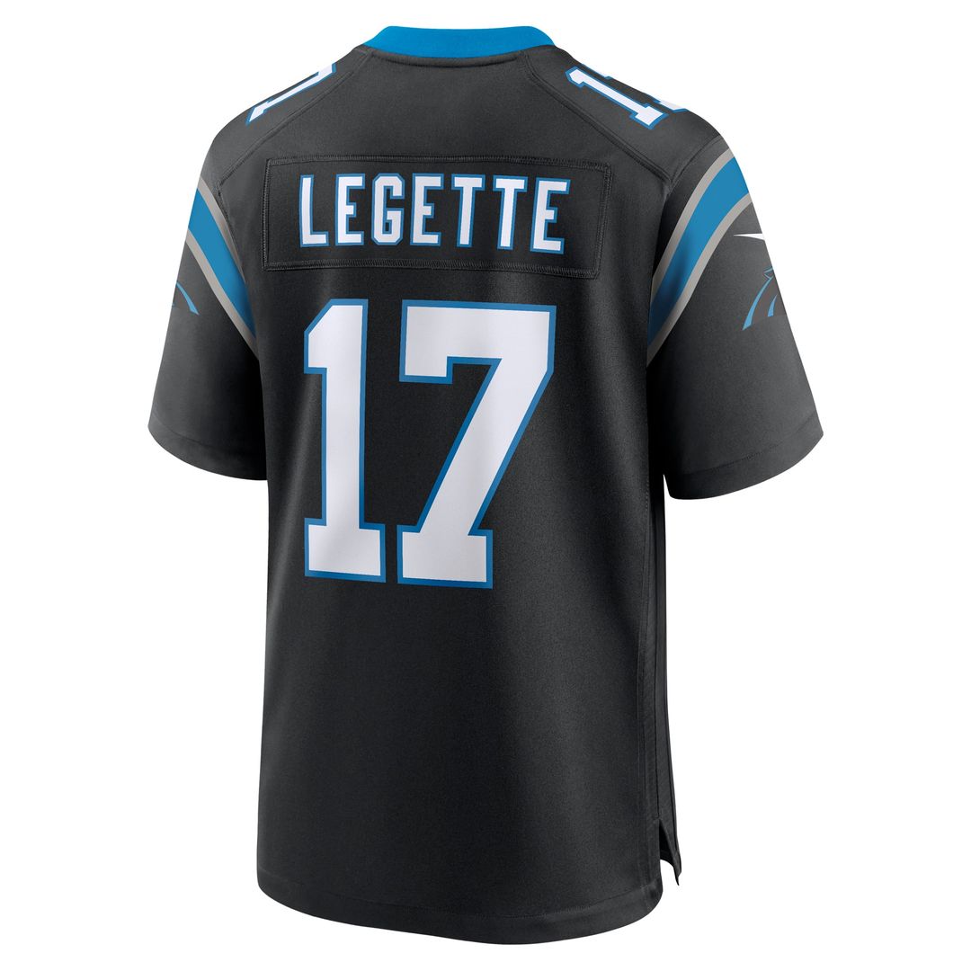 Carolina Panthers Xavier Legette Nike Black Team Game Player Jersey