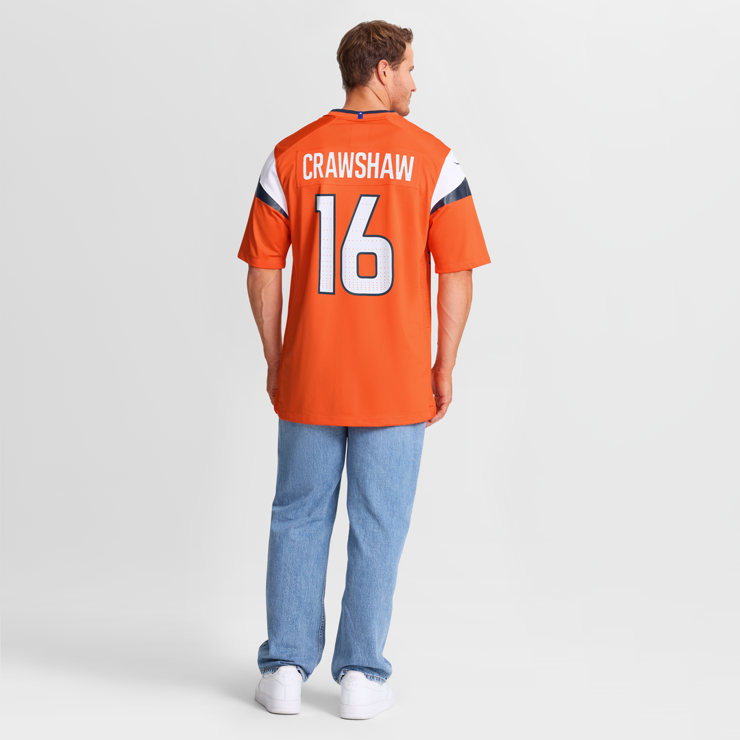 Denver Broncos Jeremy Crawshaw Nike Orange Team Game Jersey