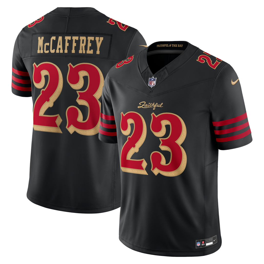 San Francisco 49ers Christian McCaffrey Nike Black Rivalries Collection Stitched Limited Jersey