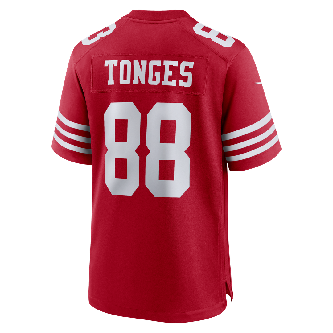 San Francisco 49ers Jake Tonges Nike Scarlet Team Game Jersey