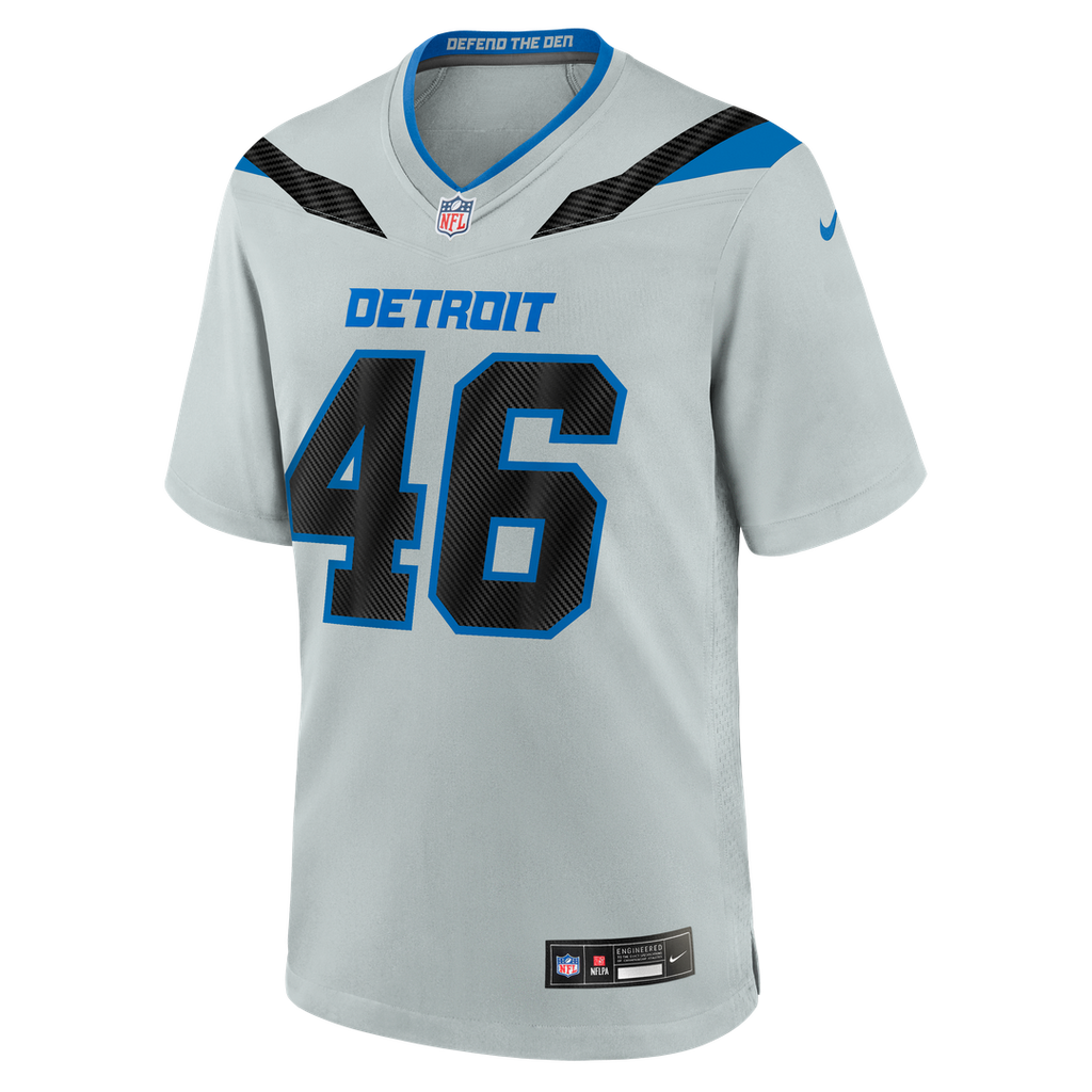 Detroit Lions Jack Campbell Nike Silver 2026 Rivalries Collection Game Jersey