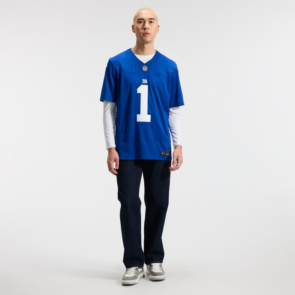 New York Giants Malik Nabers Nike Royal Team Vapor F.U.S.E. Stitched Limited Jersey