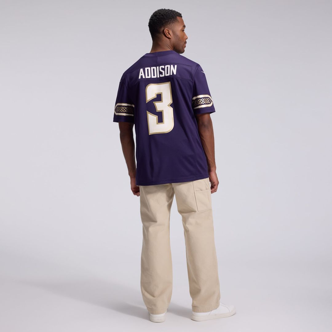 Minnesota Vikings Jordan Addison Nike Purple 2026 Rivalries Collection Stitched Limited Jersey