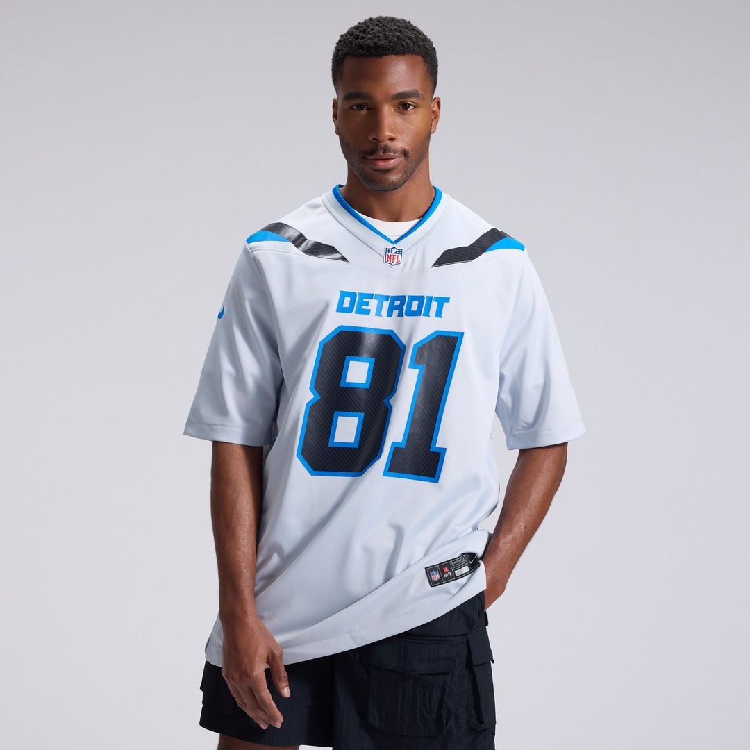 Detroit Lions Calvin Johnson Nike Silver 2026 Rivalries Collection Game Jersey